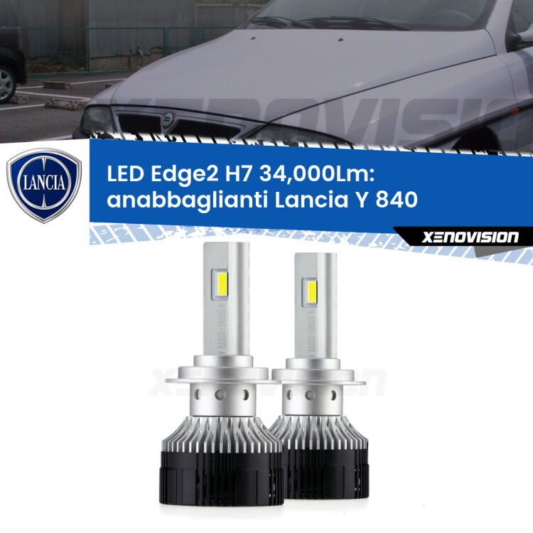 <strong>Kit anabbaglianti LED per Lancia Y</strong> 840 1995 - 2003.</strong>.Coppia lampade <strong>H7</strong> modello Edge v3.0 di Xenovision.