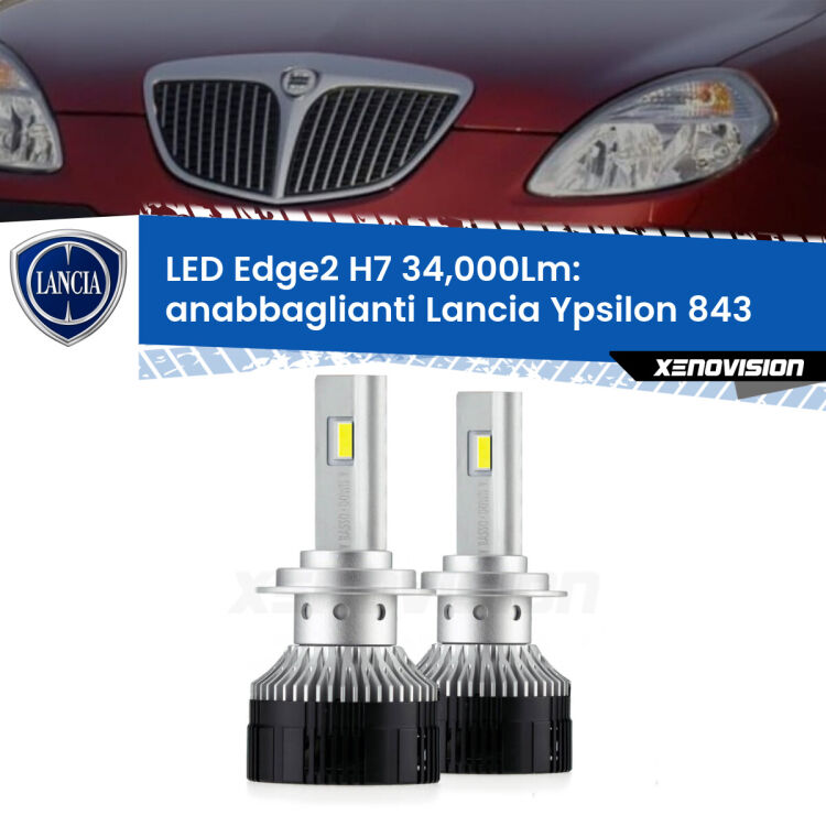 <strong>Kit anabbaglianti LED per Lancia Ypsilon</strong> 843 2003 - 2011.</strong>.Coppia lampade <strong>H7</strong> modello Edge v3.0 di Xenovision.