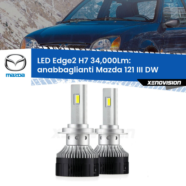 <strong>Kit anabbaglianti LED per Mazda 121 III</strong> DW 1996 - 1999.</strong>.Coppia lampade <strong>H7</strong> modello Edge v3.0 di Xenovision.