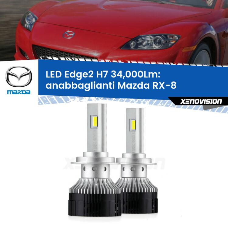 <strong>Kit anabbaglianti LED per Mazda RX-8</strong>  2003 - 2012.</strong>.Coppia lampade <strong>H7</strong> modello Edge v3.0 di Xenovision.