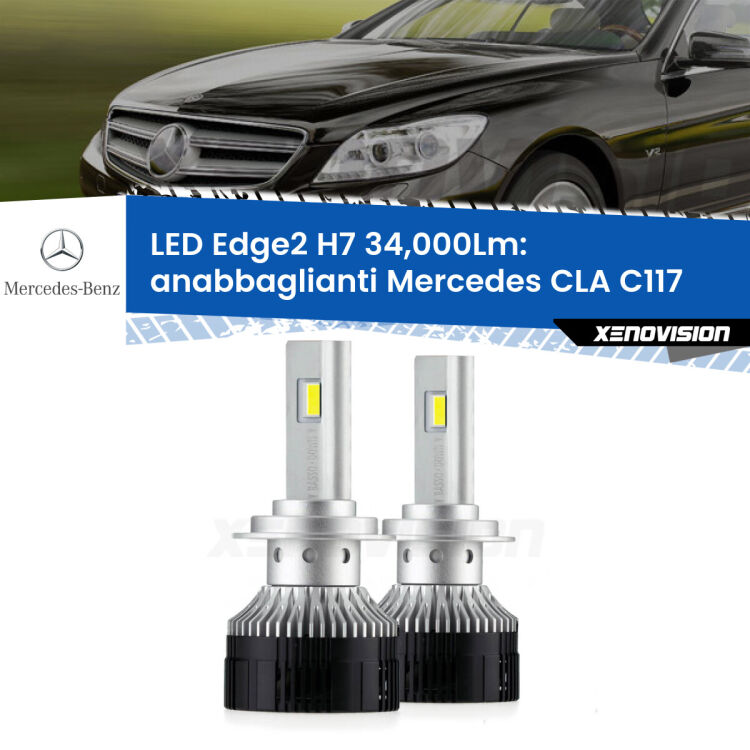 <strong>Kit anabbaglianti LED per Mercedes CLA</strong> C117 2012 - 2019.</strong>.Coppia lampade <strong>H7</strong> modello Edge v3.0 di Xenovision.