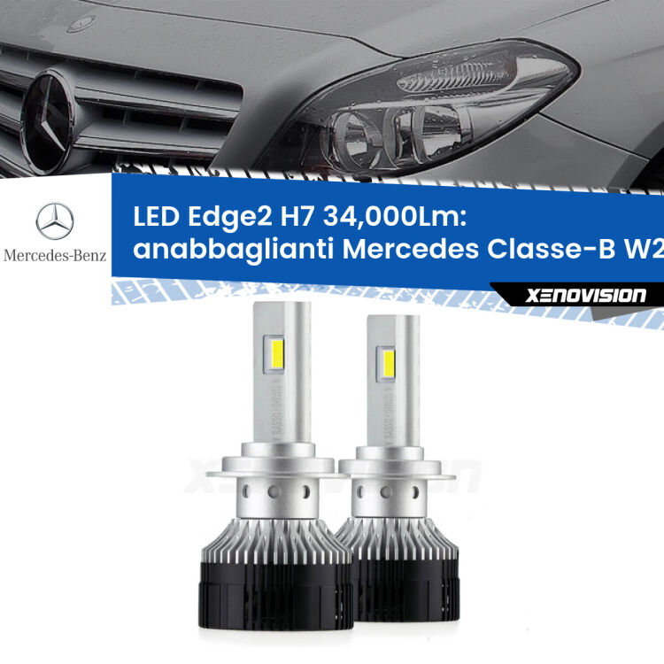 <strong>Kit anabbaglianti LED per Mercedes Classe-B</strong> W245 Restyling.</strong>.Coppia lampade <strong>H7</strong> modello Edge v3.0 di Xenovision.