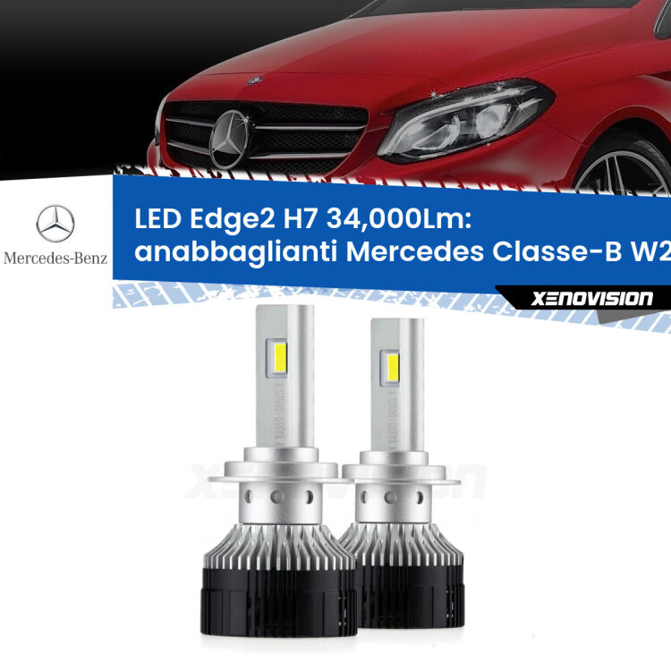 <strong>Kit anabbaglianti LED per Mercedes Classe-B</strong> W246, W242 2011 - 2018.</strong>.Coppia lampade <strong>H7</strong> modello Edge v3.0 di Xenovision.