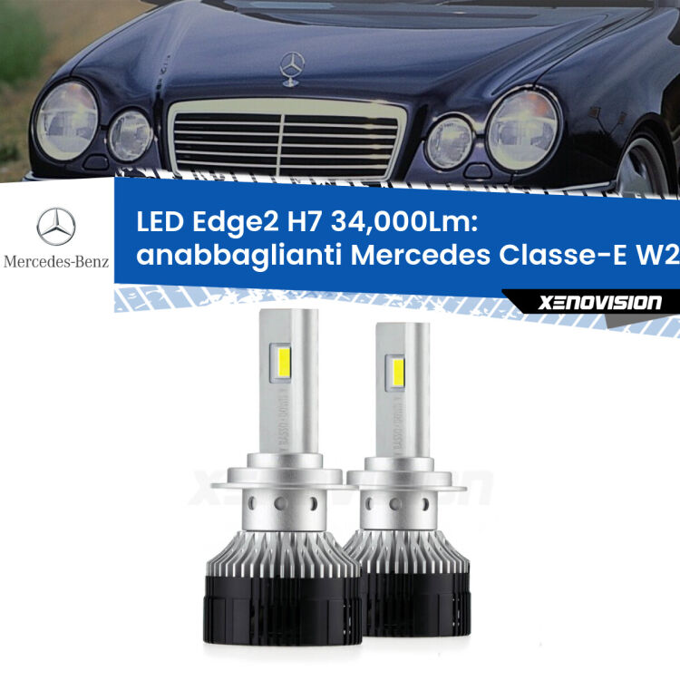 <strong>Kit anabbaglianti LED per Mercedes Classe-E</strong> W210 1995 - 2002.</strong>.Coppia lampade <strong>H7</strong> modello Edge v3.0 di Xenovision.