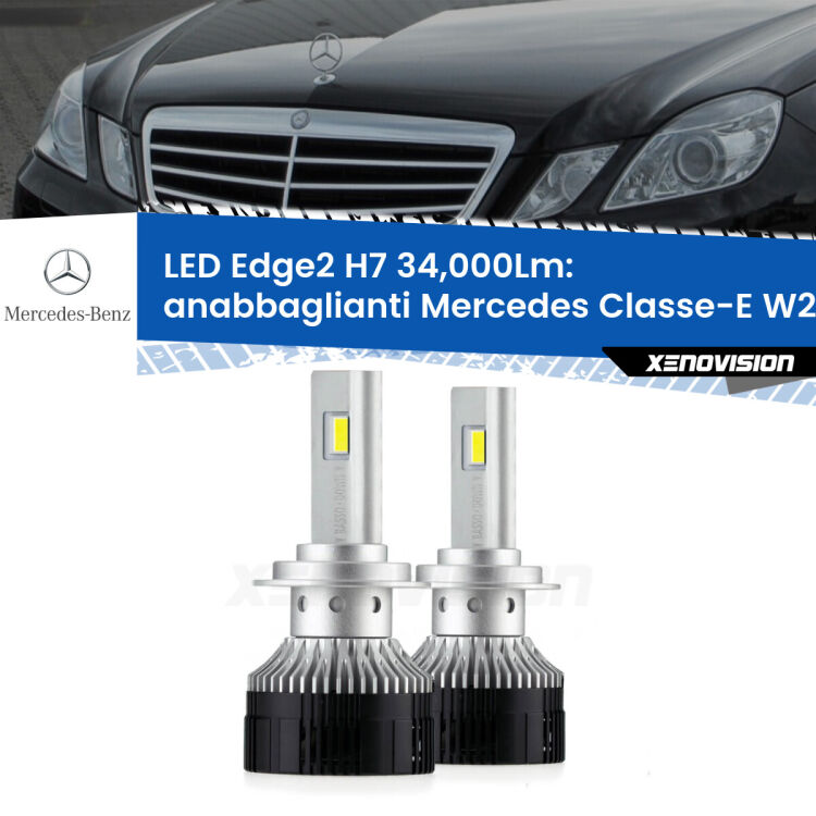 <strong>Kit anabbaglianti LED per Mercedes Classe-E</strong> W212 2009 - 2016.</strong>.Coppia lampade <strong>H7</strong> modello Edge v3.0 di Xenovision.