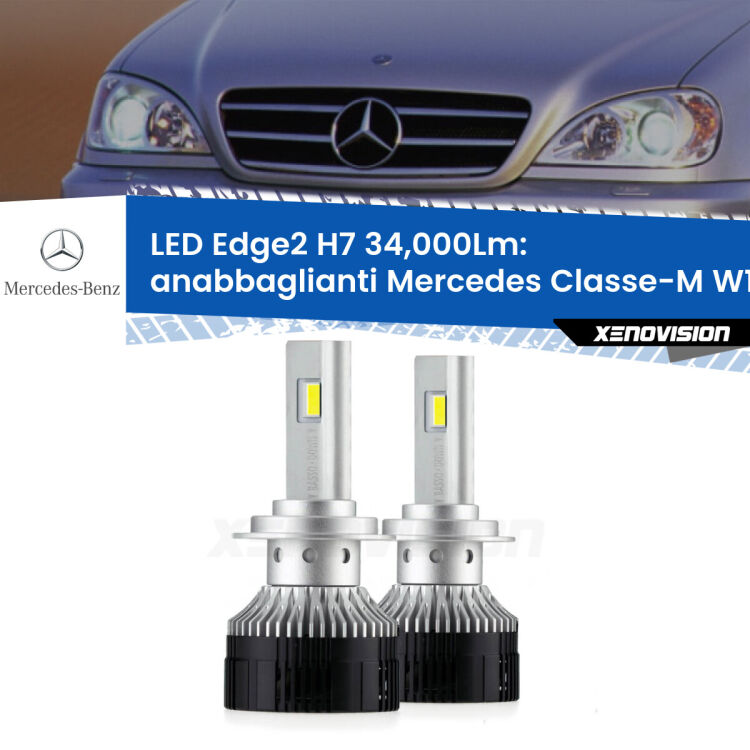 <strong>Kit anabbaglianti LED per Mercedes Classe-M</strong> W163 1998 - 2005.</strong>.Coppia lampade <strong>H7</strong> modello Edge v3.0 di Xenovision.