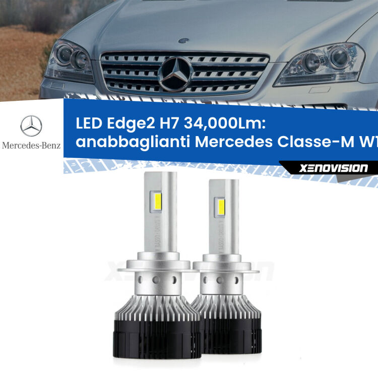 <strong>Kit anabbaglianti LED per Mercedes Classe-M</strong> W164 2005 - 2011.</strong>.Coppia lampade <strong>H7</strong> modello Edge v3.0 di Xenovision.