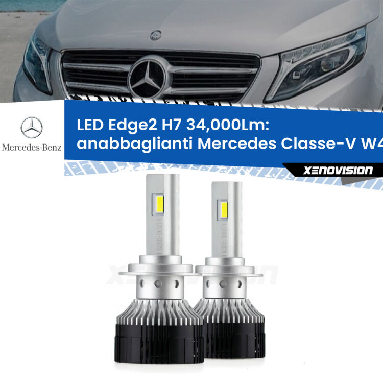 <strong>Kit anabbaglianti LED per Mercedes Classe-V</strong> W447 2014 in poi.</strong>.Coppia lampade <strong>H7</strong> modello Edge v3.0 di Xenovision.