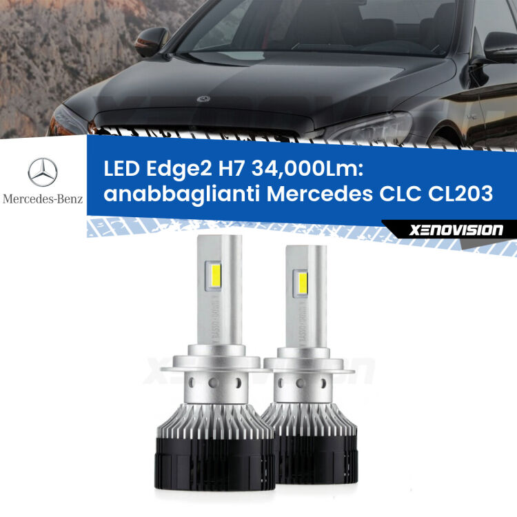 <strong>Kit anabbaglianti LED per Mercedes CLC</strong> CL203 2008 - 2011.</strong>.Coppia lampade <strong>H7</strong> modello Edge v3.0 di Xenovision.