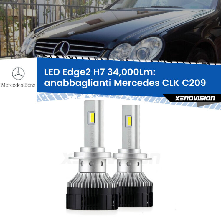 <strong>Kit anabbaglianti LED per Mercedes CLK</strong> C209 2002 - 2009.</strong>.Coppia lampade <strong>H7</strong> modello Edge v3.0 di Xenovision.