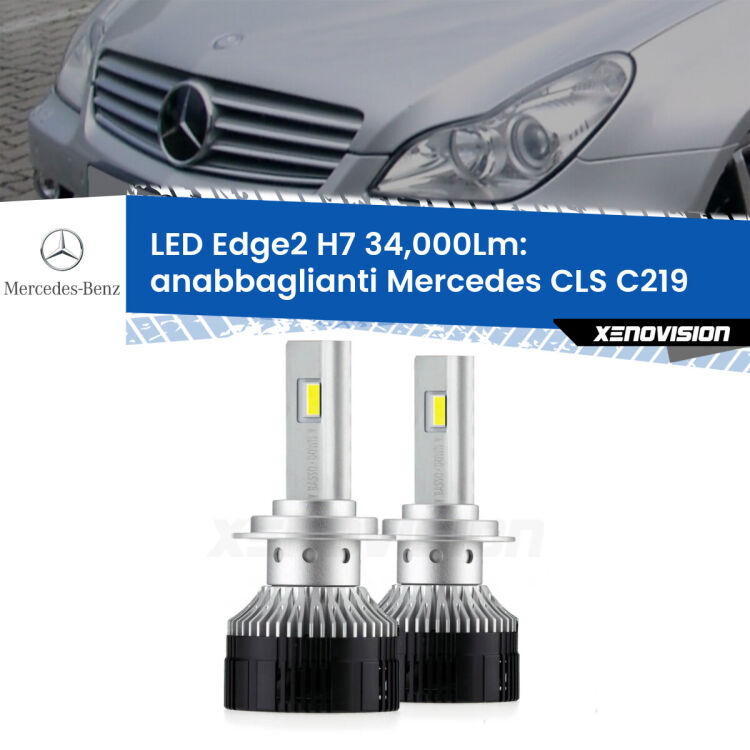 <strong>Kit anabbaglianti LED per Mercedes CLS</strong> C219 2004 - 2010.</strong>.Coppia lampade <strong>H7</strong> modello Edge v3.0 di Xenovision.