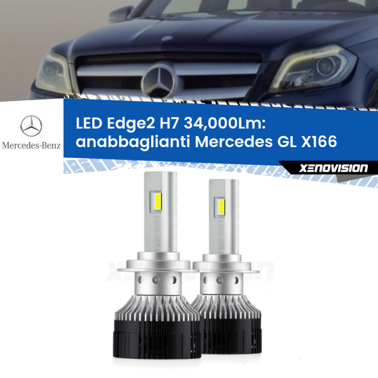 <strong>Kit anabbaglianti LED per Mercedes GL</strong> X166 2012 - 2015.</strong>.Coppia lampade <strong>H7</strong> modello Edge v3.0 di Xenovision.