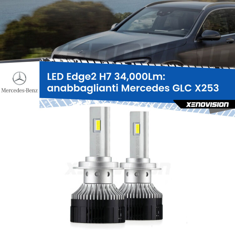 <strong>Kit anabbaglianti LED per Mercedes GLC</strong> X253 2015 - 2019.</strong>.Coppia lampade <strong>H7</strong> modello Edge v3.0 di Xenovision.