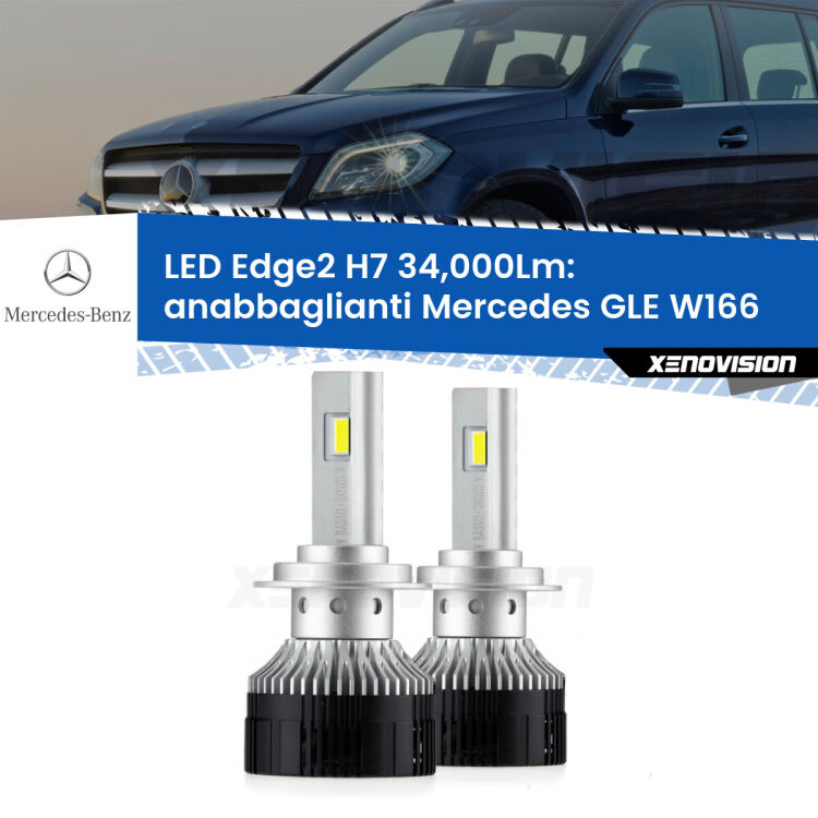 <strong>Kit anabbaglianti LED per Mercedes GLE</strong> W166 2015 - 2018.</strong>.Coppia lampade <strong>H7</strong> modello Edge v3.0 di Xenovision.