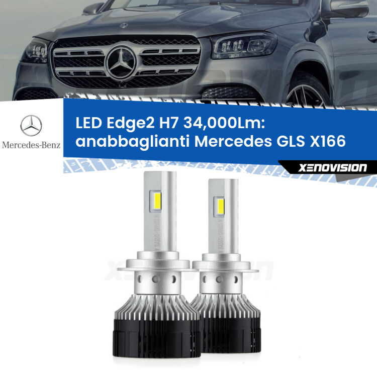 <strong>Kit anabbaglianti LED per Mercedes GLS</strong> X166 2015 - 2019.</strong>.Coppia lampade <strong>H7</strong> modello Edge v3.0 di Xenovision.