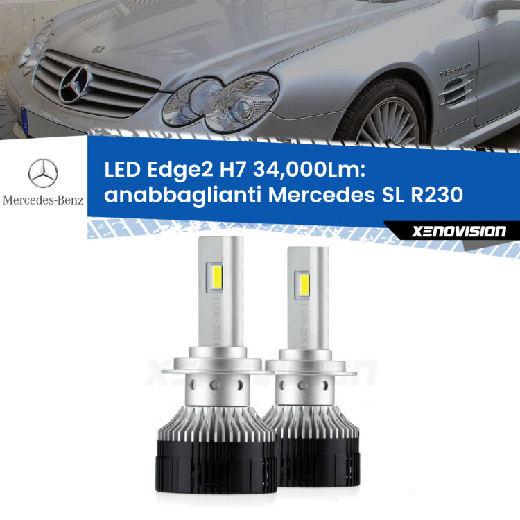 <strong>Kit anabbaglianti LED per Mercedes SL</strong> R230 2001 - 2012.</strong>.Coppia lampade <strong>H7</strong> modello Edge v3.0 di Xenovision.