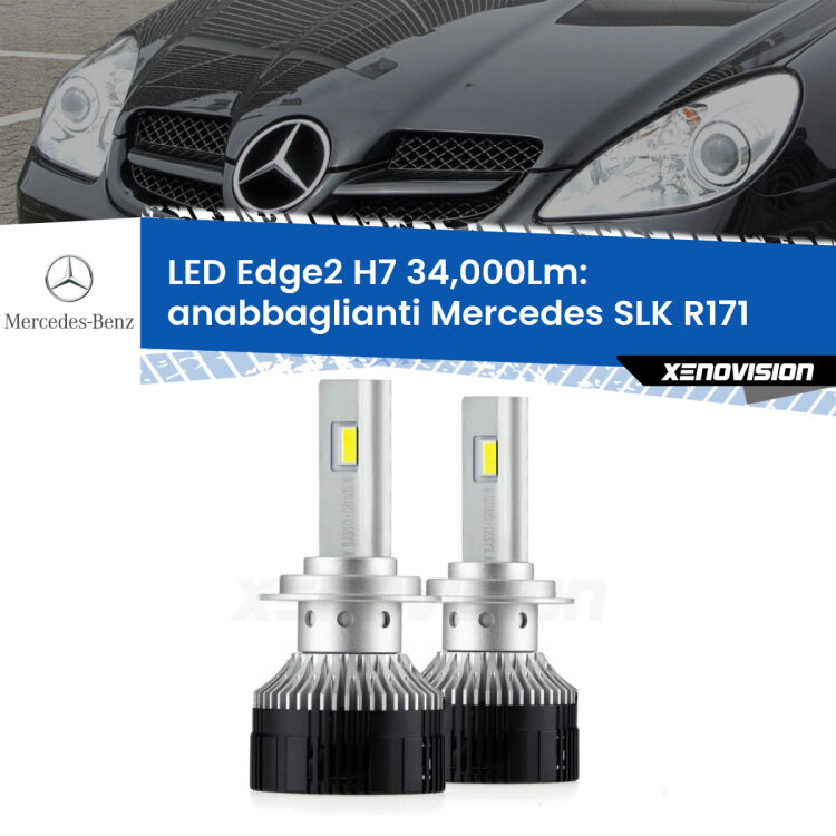 <strong>Kit anabbaglianti LED per Mercedes SLK</strong> R171 2004 - 2011.</strong>.Coppia lampade <strong>H7</strong> modello Edge v3.0 di Xenovision.