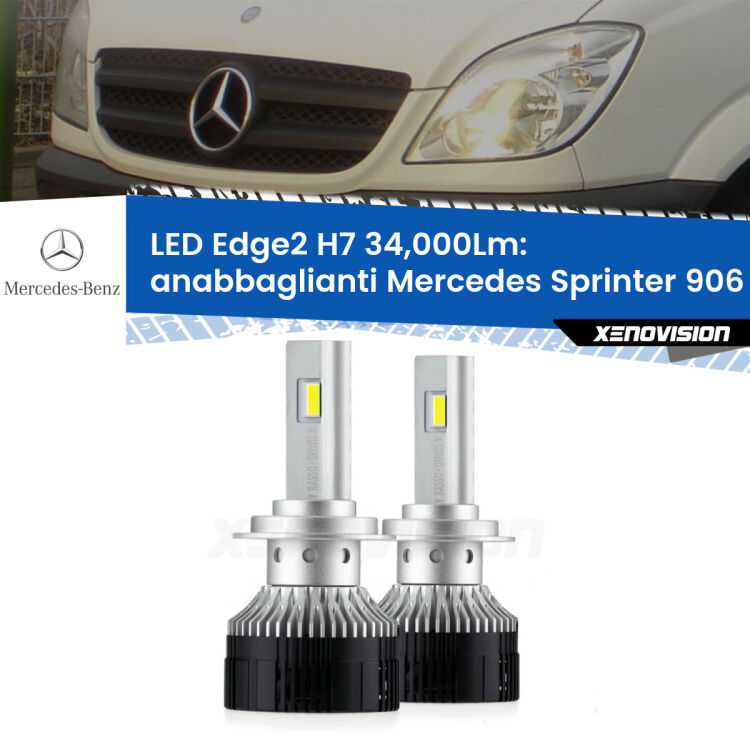 <strong>Kit anabbaglianti LED per Mercedes Sprinter</strong> 906 2006 - 2018.</strong>.Coppia lampade <strong>H7</strong> modello Edge v3.0 di Xenovision.