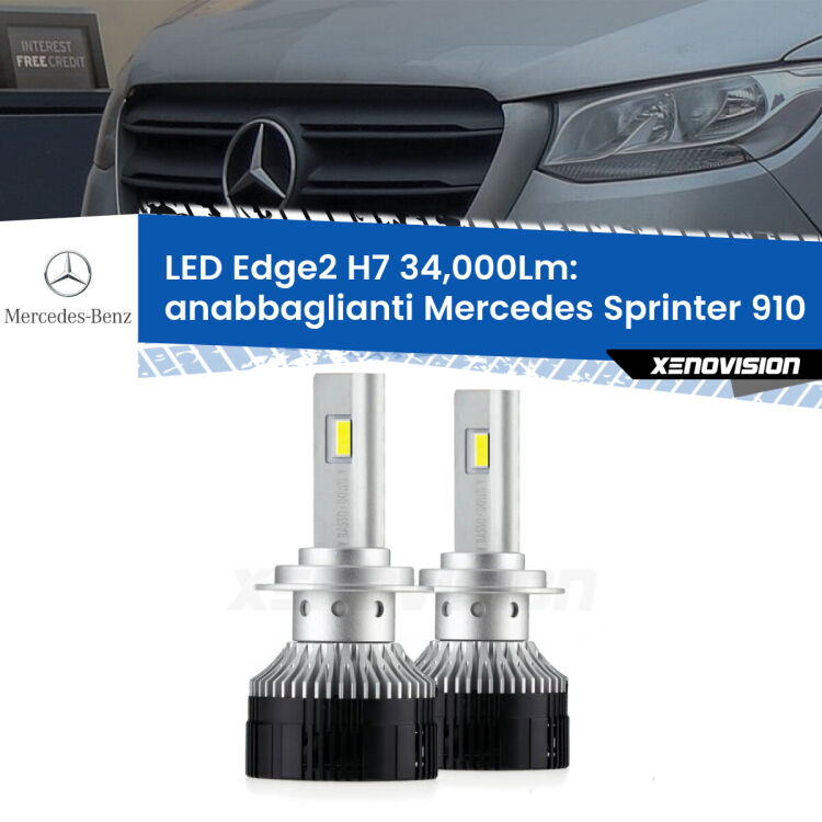 <strong>Kit anabbaglianti LED per Mercedes Sprinter</strong> 910 2018 in poi.</strong>.Coppia lampade <strong>H7</strong> modello Edge v3.0 di Xenovision.