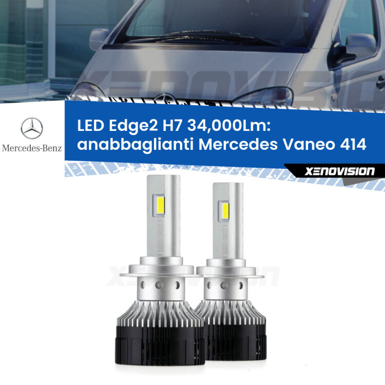 <strong>Kit anabbaglianti LED per Mercedes Vaneo</strong> 414 2002 - 2005.</strong>.Coppia lampade <strong>H7</strong> modello Edge v3.0 di Xenovision.