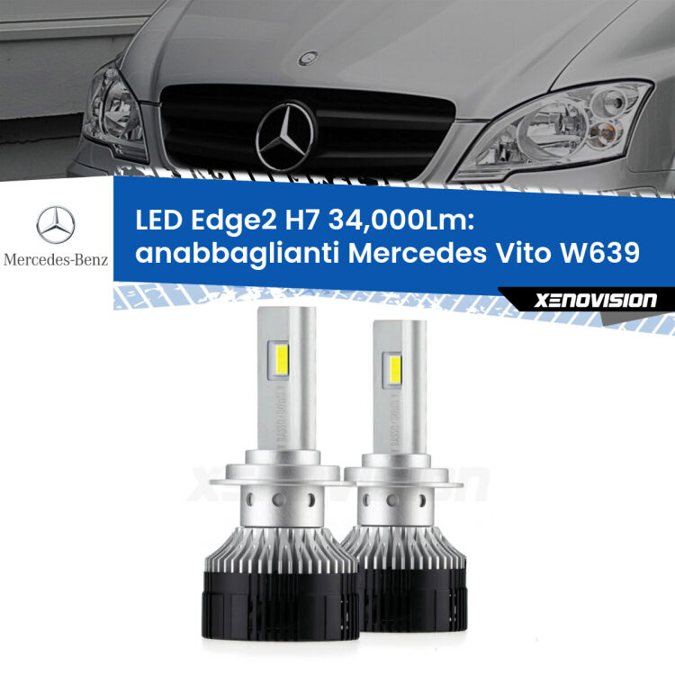 <strong>Kit anabbaglianti LED per Mercedes Vito</strong> W639 2003 - 2012.</strong>.Coppia lampade <strong>H7</strong> modello Edge v3.0 di Xenovision.