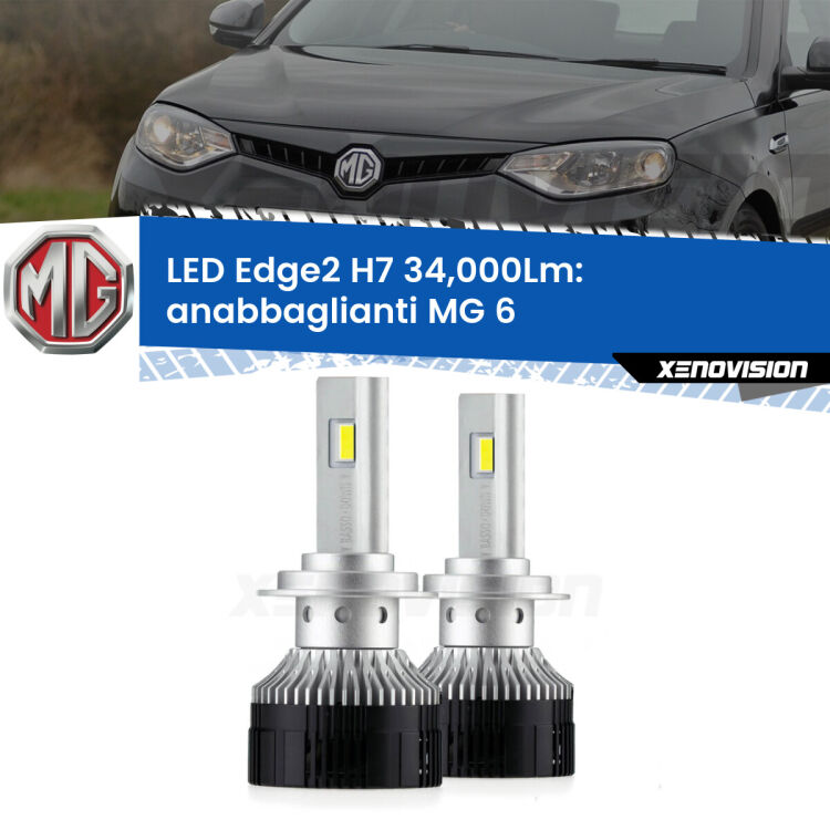 <strong>Kit anabbaglianti LED per MG 6</strong>  2010 in poi.</strong>.Coppia lampade <strong>H7</strong> modello Edge v3.0 di Xenovision.