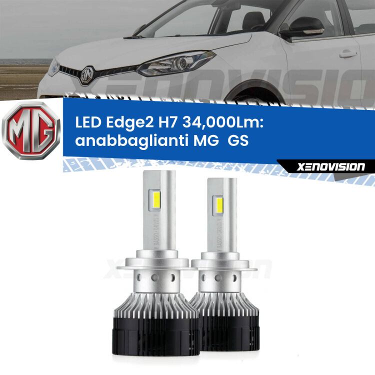 <strong>Kit anabbaglianti LED per MG  GS</strong>  2016 - 2019.</strong>.Coppia lampade <strong>H7</strong> modello Edge v3.0 di Xenovision.