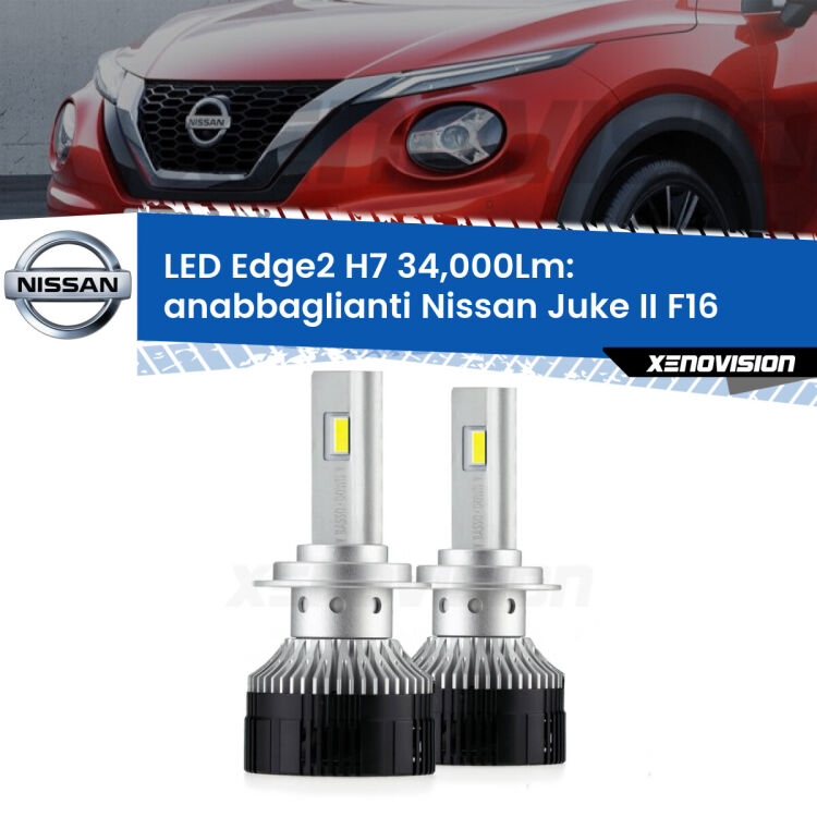 <strong>Kit anabbaglianti LED per Nissan Juke II</strong> F16 2019 in poi.</strong>.Coppia lampade <strong>H7</strong> modello Edge v3.0 di Xenovision.