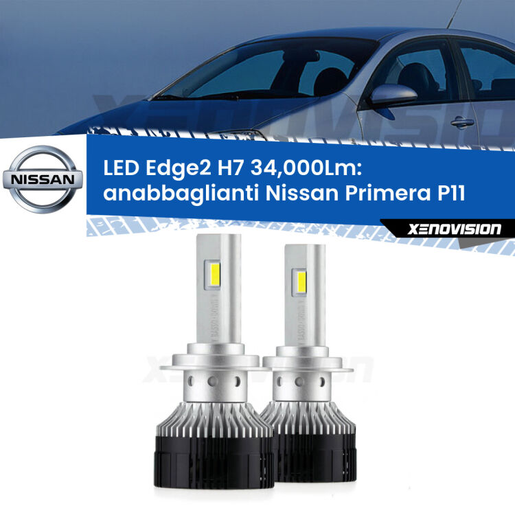 <strong>Kit anabbaglianti LED per Nissan Primera</strong> P11 1999 - 2001.</strong>.Coppia lampade <strong>H7</strong> modello Edge v3.0 di Xenovision.