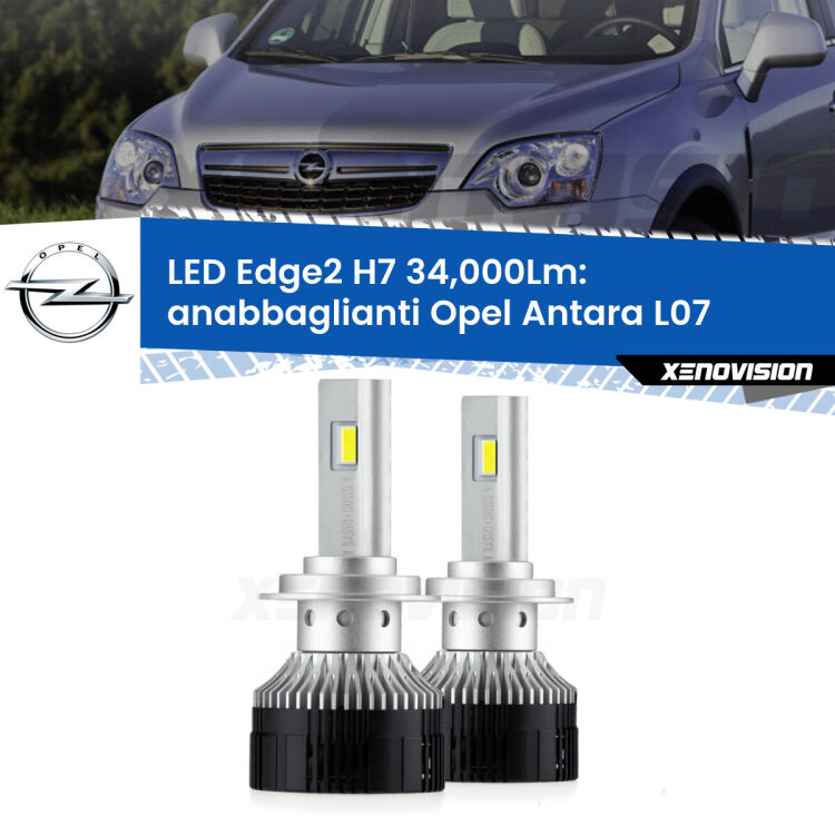 <strong>Kit anabbaglianti LED per Opel Antara</strong> L07 2006 - 2015.</strong>.Coppia lampade <strong>H7</strong> modello Edge v3.0 di Xenovision.