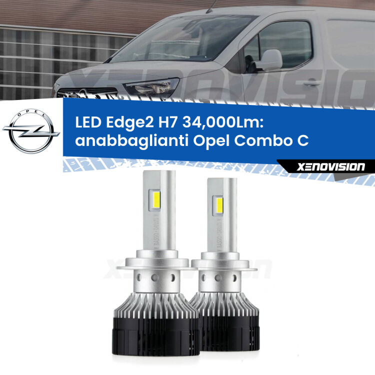 <strong>Kit anabbaglianti LED per Opel Combo C</strong>  2001 - 2011.</strong>.Coppia lampade <strong>H7</strong> modello Edge v3.0 di Xenovision.