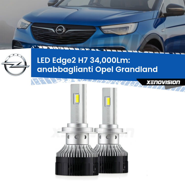 <strong>Kit anabbaglianti LED per Opel Grandland</strong>  2017 in poi.</strong>.Coppia lampade <strong>H7</strong> modello Edge v3.0 di Xenovision.