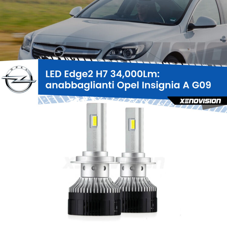 <strong>Kit anabbaglianti LED per Opel Insignia A</strong> G09 2008 - 2013.</strong>.Coppia lampade <strong>H7</strong> modello Edge v3.0 di Xenovision.