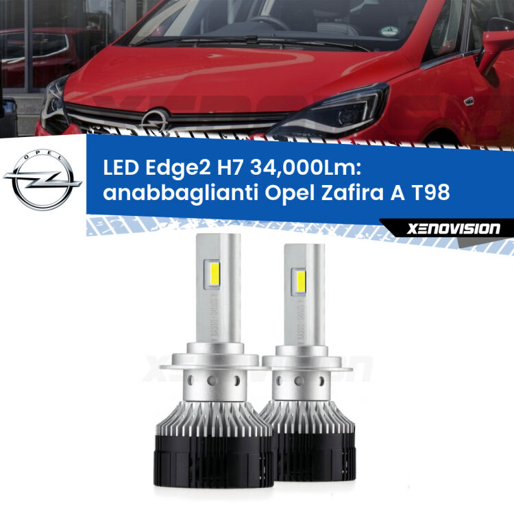 <strong>Kit anabbaglianti LED per Opel Zafira A</strong> T98 1999 - 2005.</strong>.Coppia lampade <strong>H7</strong> modello Edge v3.0 di Xenovision.