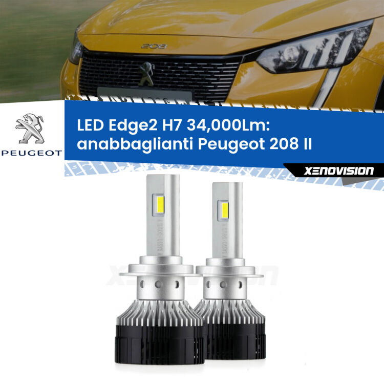 <strong>Kit anabbaglianti LED per Peugeot 208</strong> II 2019 in poi.</strong>.Coppia lampade <strong>H7</strong> modello Edge v3.0 di Xenovision.