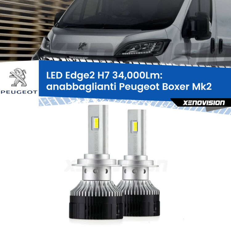 <strong>Kit anabbaglianti LED per Peugeot Boxer</strong> Mk2 2002 - 2005.</strong>.Coppia lampade <strong>H7</strong> modello Edge v3.0 di Xenovision.