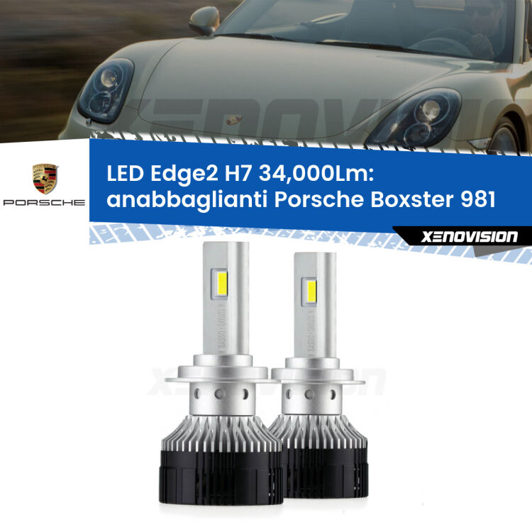 <strong>Kit anabbaglianti LED per Porsche Boxster</strong> 981 2012 in poi.</strong>.Coppia lampade <strong>H7</strong> modello Edge v3.0 di Xenovision.