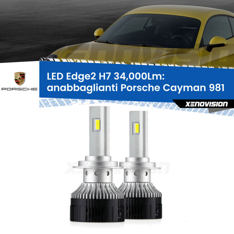 <strong>Kit anabbaglianti LED per Porsche Cayman</strong> 981 2013 in poi.</strong>.Coppia lampade <strong>H7</strong> modello Edge v3.0 di Xenovision.