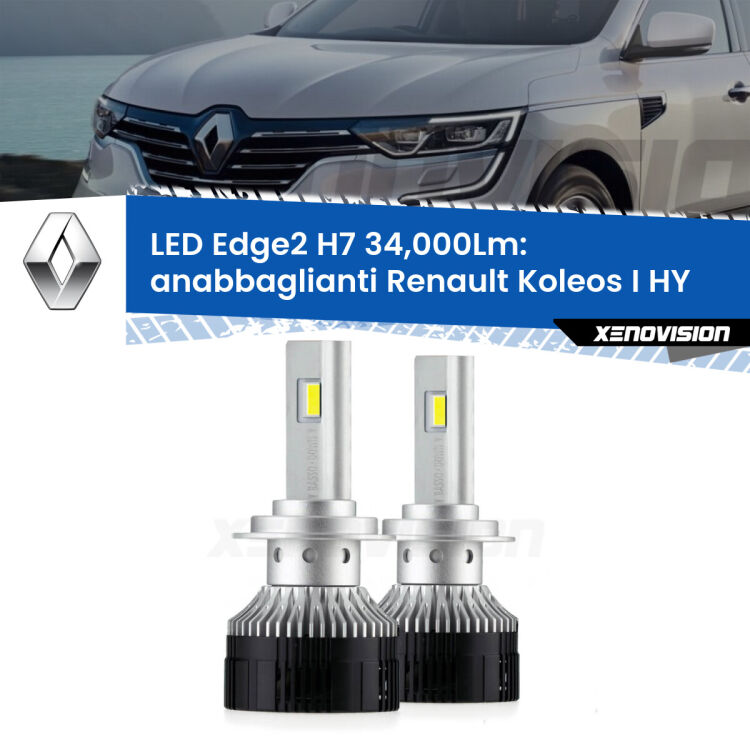 <strong>Kit anabbaglianti LED per Renault Koleos I</strong> HY 2006 - 2015.</strong>.Coppia lampade <strong>H7</strong> modello Edge v3.0 di Xenovision.