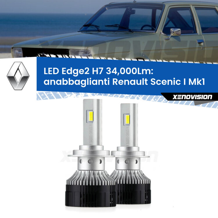 <strong>Kit anabbaglianti LED per Renault Scenic I</strong> Mk1 1996 - 2002.</strong>.Coppia lampade <strong>H7</strong> modello Edge v3.0 di Xenovision.