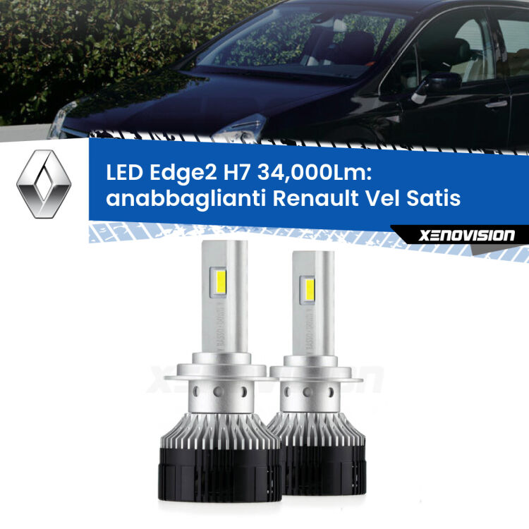 <strong>Kit anabbaglianti LED per Renault Vel Satis</strong>  2002 - 2010.</strong>.Coppia lampade <strong>H7</strong> modello Edge v3.0 di Xenovision.