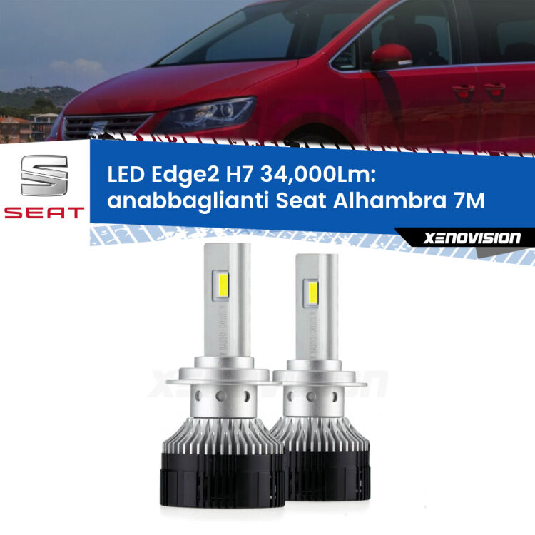 <strong>Kit anabbaglianti LED per Seat Alhambra</strong> 7M 2001 - 2010.</strong>.Coppia lampade <strong>H7</strong> modello Edge v3.0 di Xenovision.