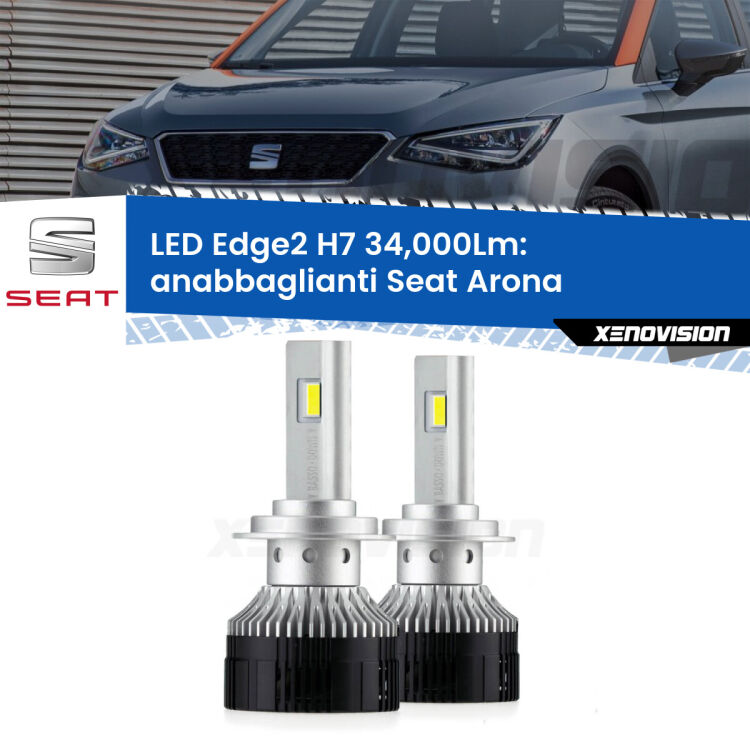 <strong>Kit anabbaglianti LED per Seat Arona</strong>  2017 in poi.</strong>.Coppia lampade <strong>H7</strong> modello Edge v3.0 di Xenovision.