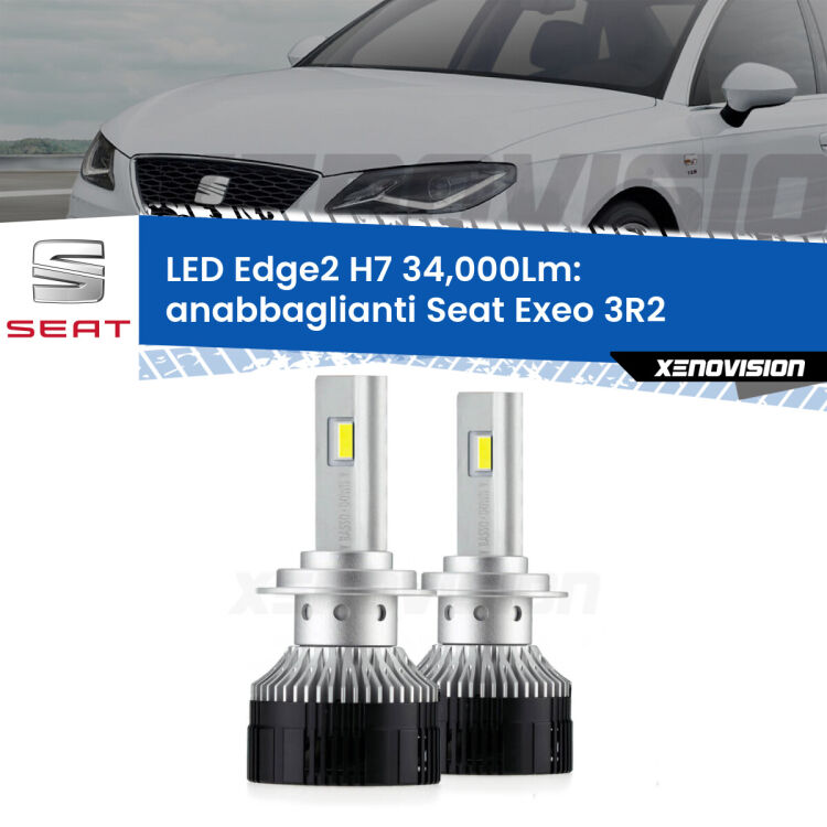 <strong>Kit anabbaglianti LED per Seat Exeo</strong> 3R2 2008 - 2013.</strong>.Coppia lampade <strong>H7</strong> modello Edge v3.0 di Xenovision.