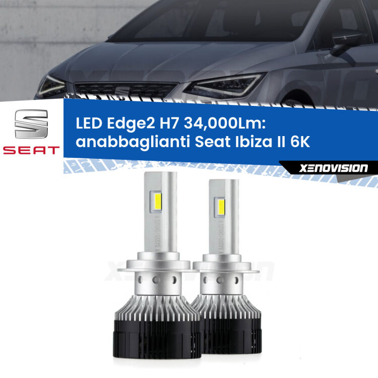 <strong>Kit anabbaglianti LED per Seat Ibiza II</strong> 6K restyling.</strong>.Coppia lampade <strong>H7</strong> modello Edge v3.0 di Xenovision.