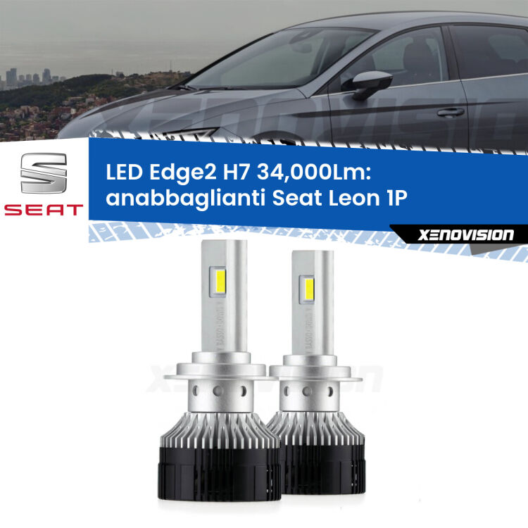 <strong>Kit anabbaglianti LED per Seat Leon</strong> 1P 2005 - 2012.</strong>.Coppia lampade <strong>H7</strong> modello Edge v3.0 di Xenovision.