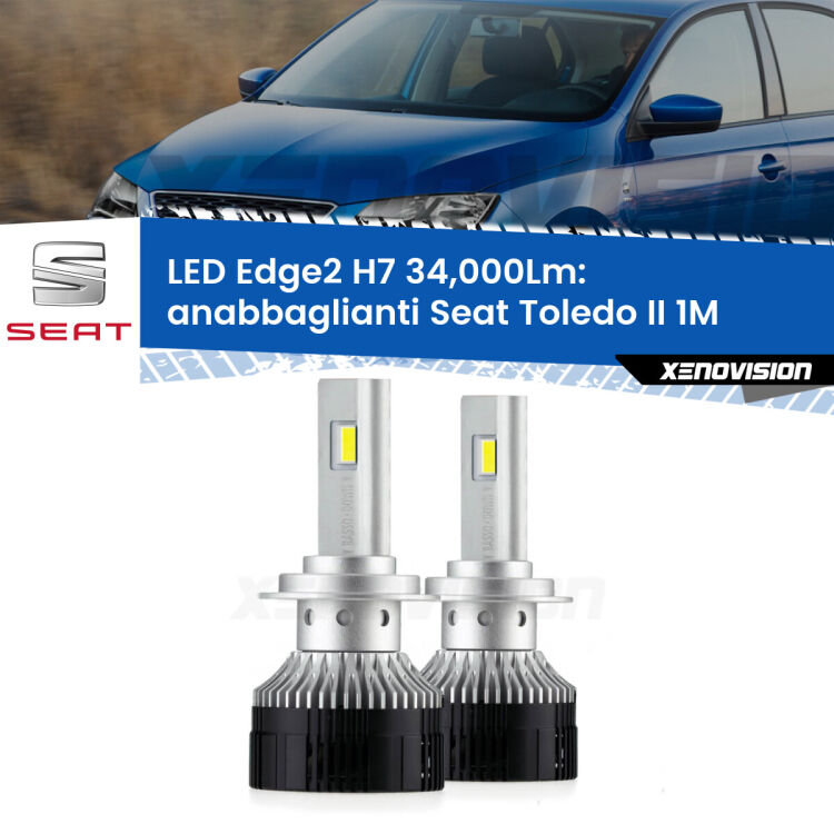 <strong>Kit anabbaglianti LED per Seat Toledo II</strong> 1M 1998 - 2006.</strong>.Coppia lampade <strong>H7</strong> modello Edge v3.0 di Xenovision.