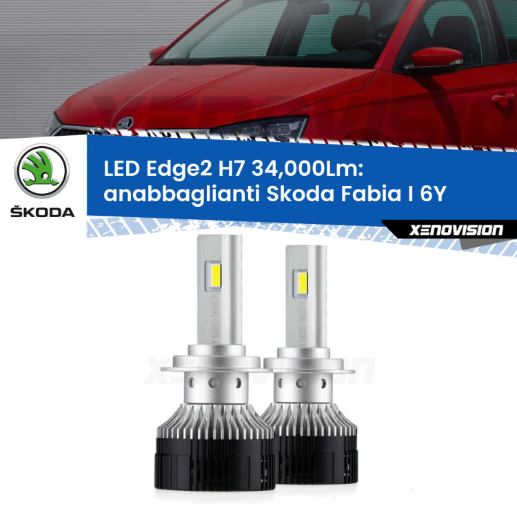 <strong>Kit anabbaglianti LED per Skoda Fabia I</strong> 6Y 1999 - 2006.</strong>.Coppia lampade <strong>H7</strong> modello Edge v3.0 di Xenovision.