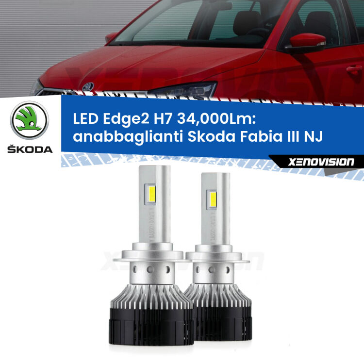 <strong>Kit anabbaglianti LED per Skoda Fabia III</strong> NJ a parabola doppia.</strong>.Coppia lampade <strong>H7</strong> modello Edge v3.0 di Xenovision.