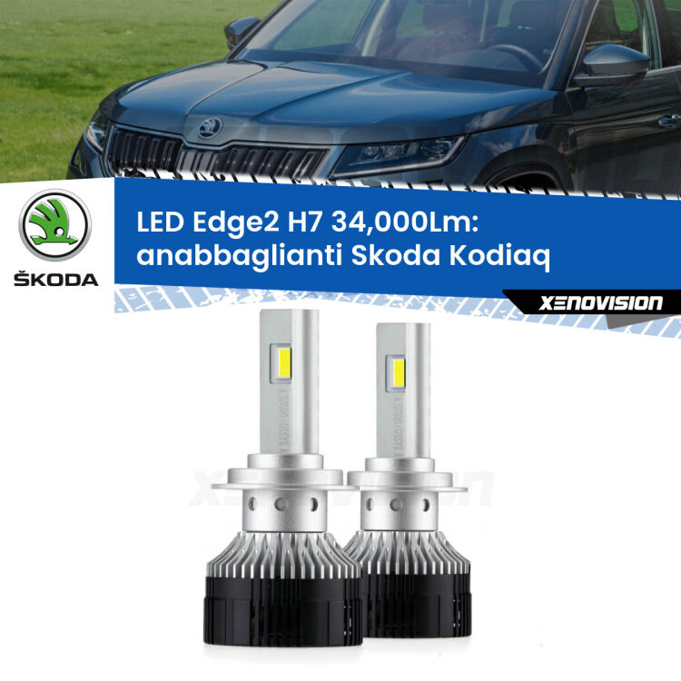 <strong>Kit anabbaglianti LED per Skoda Kodiaq</strong>  2016 in poi.</strong>.Coppia lampade <strong>H7</strong> modello Edge v3.0 di Xenovision.